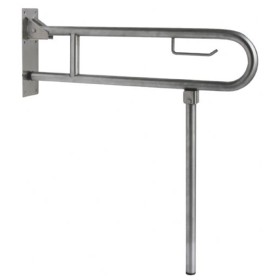 White Finished AISI 304 Stainless Steel Swing-Up Grab Bar Foot To Floor