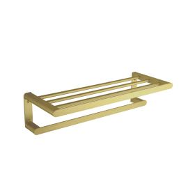 Capri Gold Series - AISI 304 Stainless Steel Towel Rack Shelf With Bottom Bar