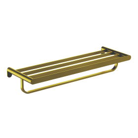 Verona Gold Series - AISI 304 Stainless Steel Towel Rack Shelf With Bottom Bar