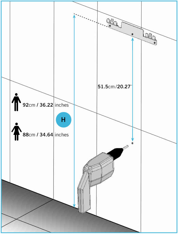 velo hand dryer height installation